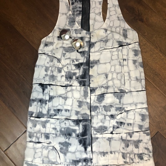 Alexander Wang Marbled Silk Summer Shift Dress - Picture 3 of 8